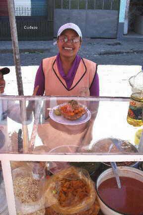 Ceviche de Chocho Venta ambulante en las calles y plazas de Riobamba