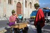 A tailor at a fair in Riobamba