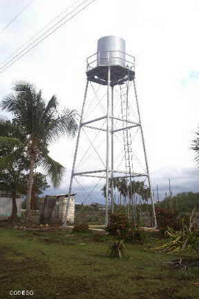 La torre de distribución de aguaPampanal - San Lorenzo - Esmeraldas