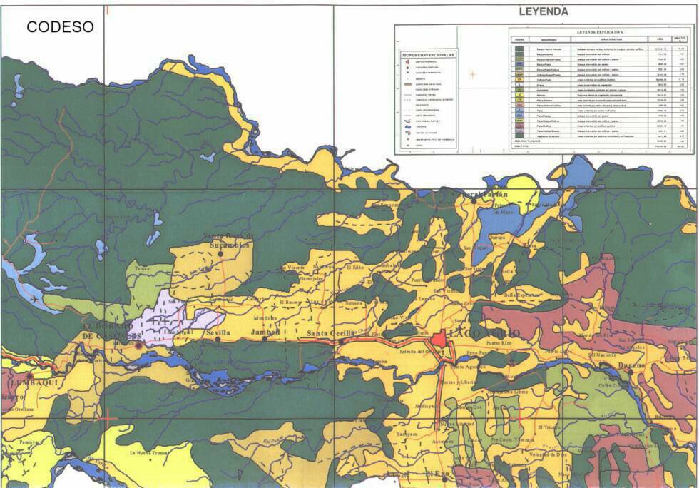 Mapa Temático Sucumbíos Zonificación Ecológica Ecuador Sudamerica